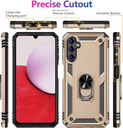 Samsung Galaxy A14 4G Hoesje - Goud - Armor Kickstand Back Cover