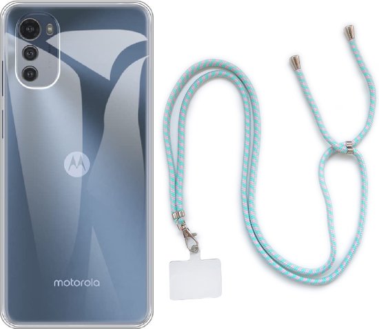 Motorola Moto E32 Hoesje - Jade - Siliconen Back Cover met Telefoonkoord