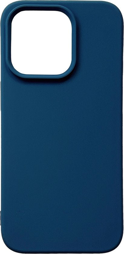 Apple iPhone 14 Pro Hoesje - Donker Blauw - Matte Siliconen Back Cover
