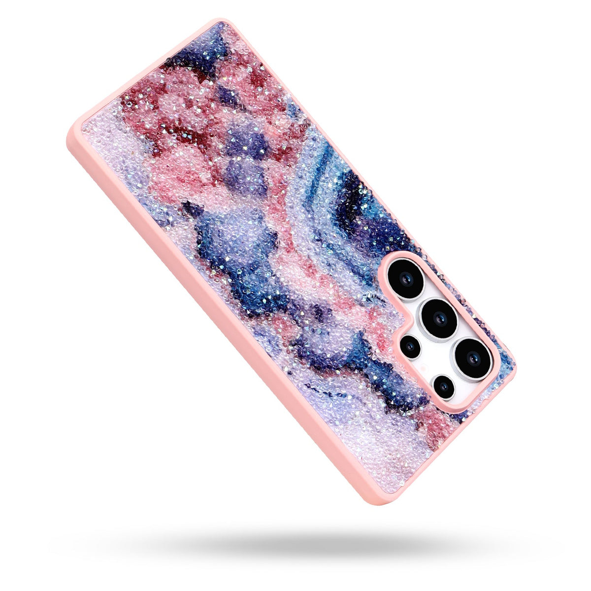 Coque Samsung Galaxy S22 Ultra - Nova - Étui arrière à paillettes motif marbre diamant