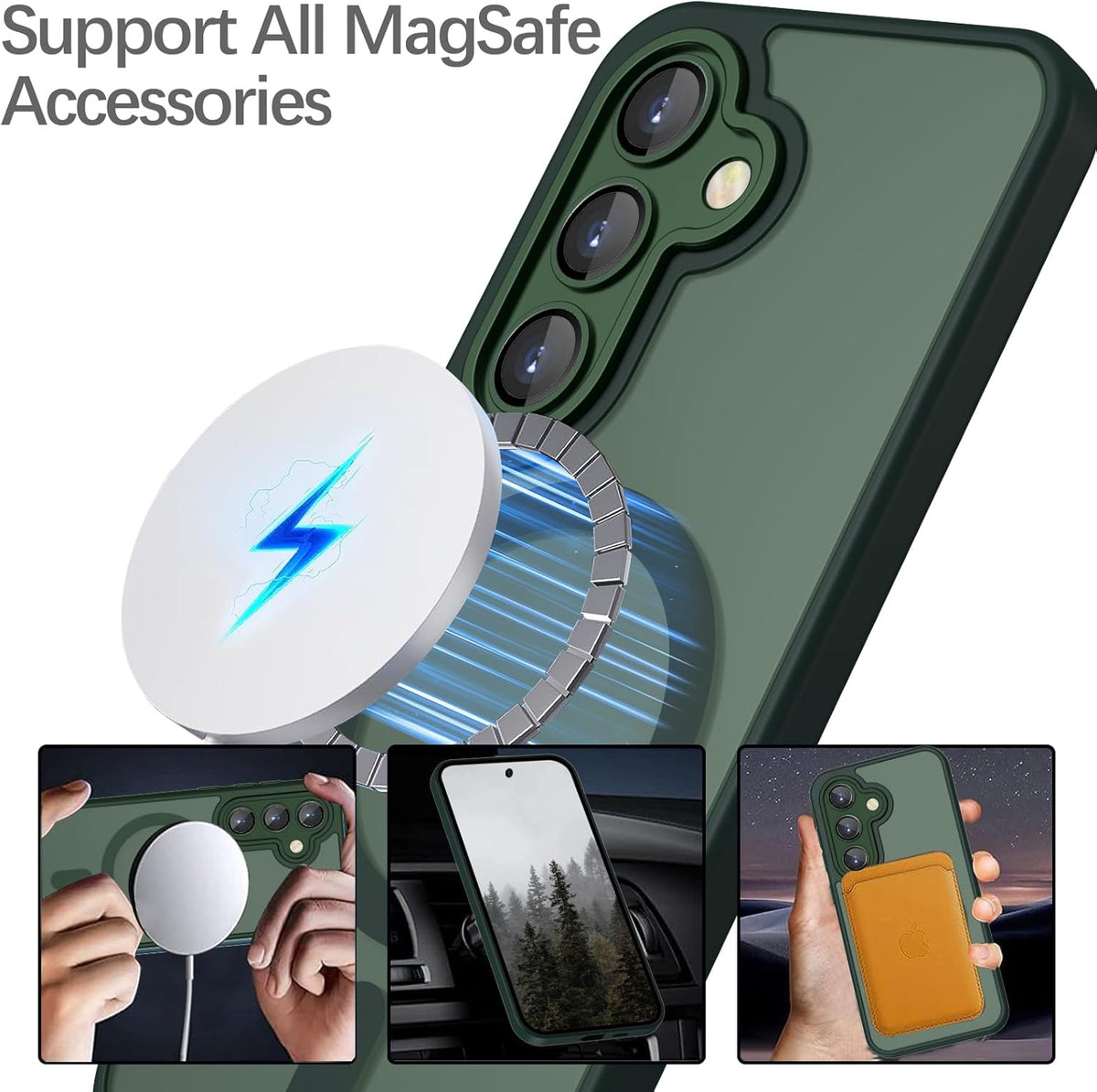 Samsung Galaxy A37 Hoesje - Groen - Matte Armor MagSafe Back Cover