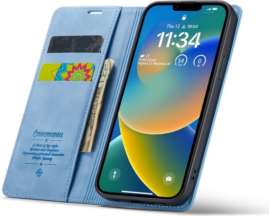 Apple iPhone 14 Plus Hoesje - Sky Blue - Dunne Bookcase