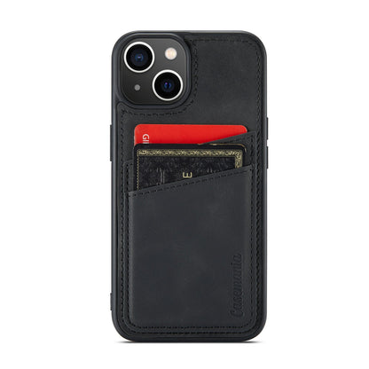 Apple iPhone 15 Plus Hoesje - Charcoal Gray - Back Cover met Pasjeshouder