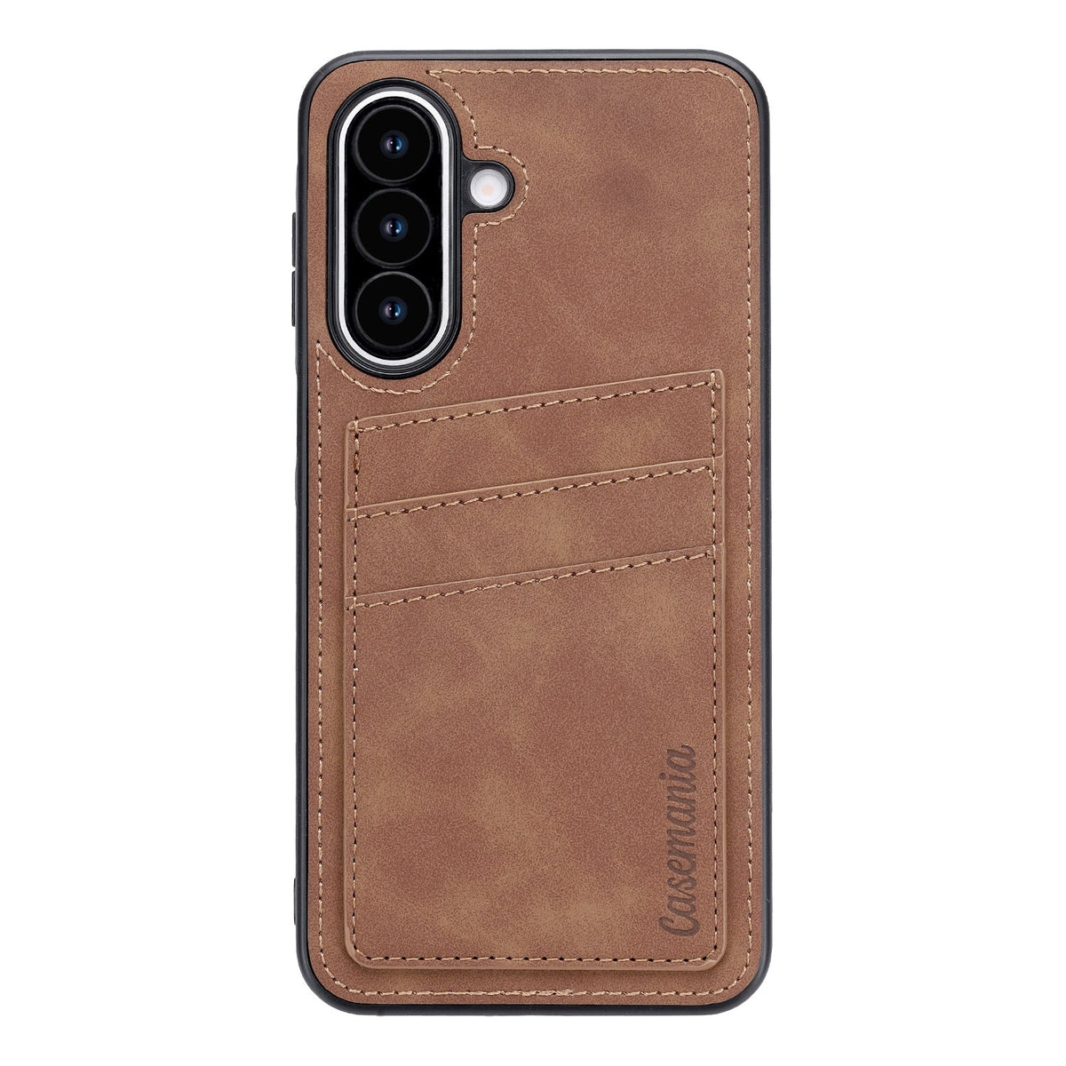 Samsung Galaxy A27 Case - Sienna Brown - Faux Leather Back Cover with Card Holder