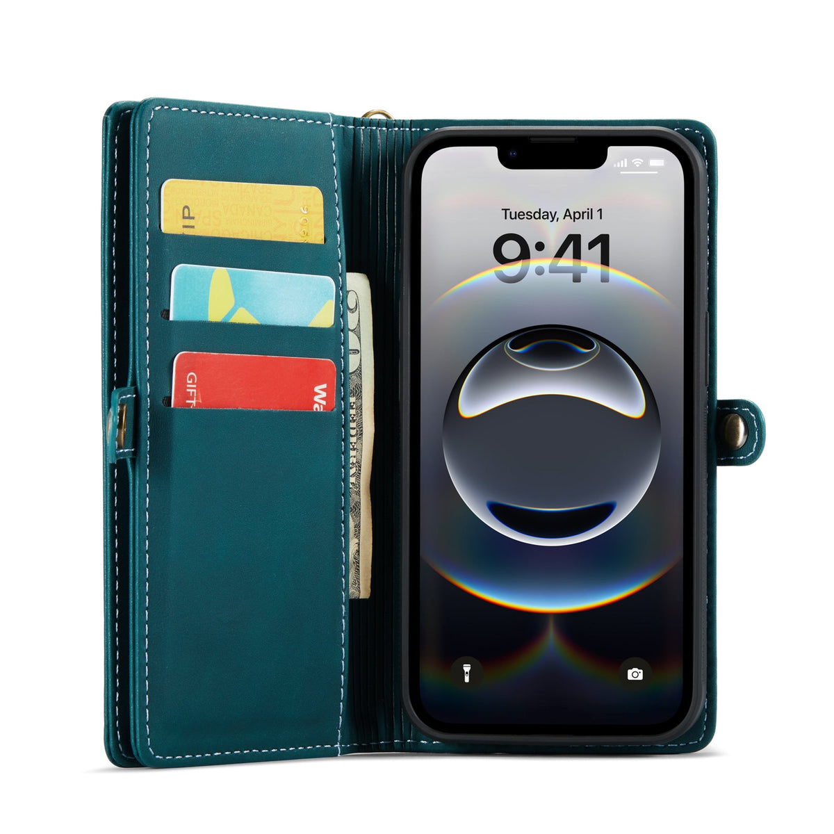 Apple iPhone 17e Hoesje - Emerald Green - 2 in 1 MagSafe Bookcase met 10 Kaart Vakken
