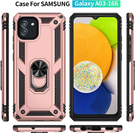 Samsung Galaxy A03 Hoesje - Roségoud - Armor Kickstand Back Cover