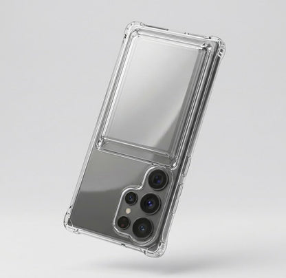 Samsung Galaxy S26 Ultra Hoesje - Transparant met Kaarthouder - Anti-Shock Back Cover met Pasjeshouder