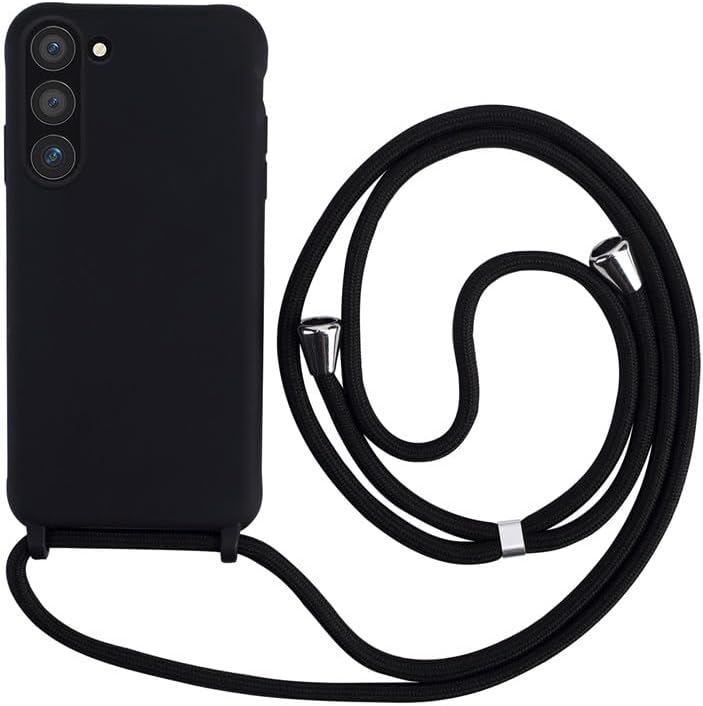 Coque Samsung Galaxy A34 5G - Noir - Étui arrière en silicone avec cordon de téléphone