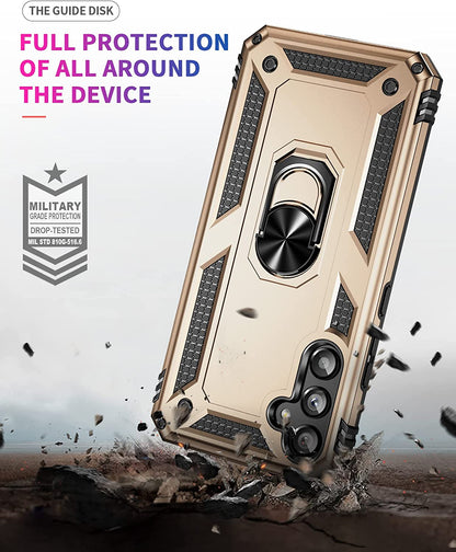 Samsung Galaxy A54 Hoesje - Goud - Armor Kickstand Back Cover
