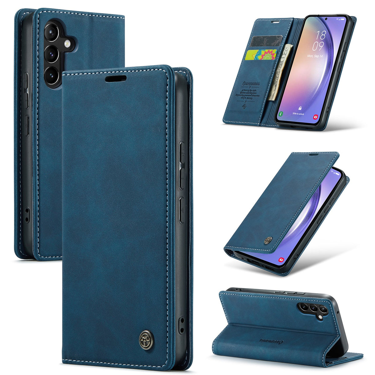 Samsung Galaxy S24 Plus Hoesje - Navy Blue - Dunne Bookcase