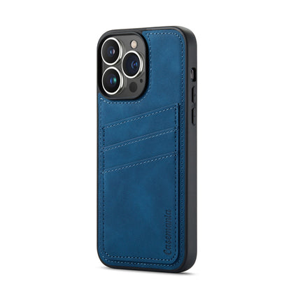Apple iPhone 14 Pro Max Hoesje - Navy Blue - Back Cover met Pasjeshouder