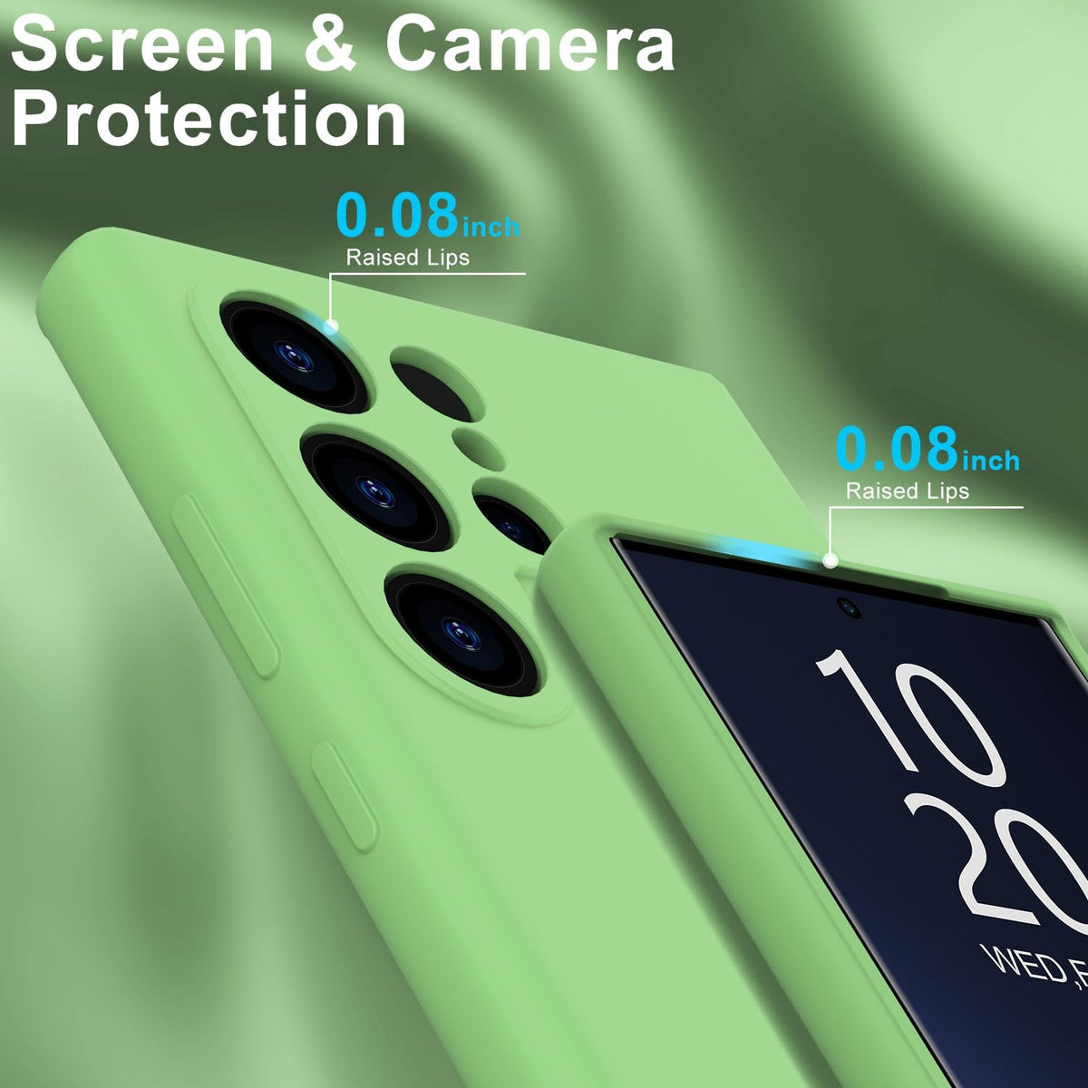 Samsung Galaxy S24 Ultra Hoesje - Licht Groen - Liquid Siliconen Back Cover