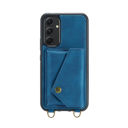 Samsung Galaxy A14 4G Hoesje - Navy Blue - Luxe Back Cover met Telefoonkoord