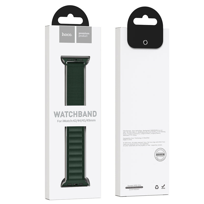 Apple Watch Bandje 38/40/41/42 mm - Hoco Climbing WA20 Nylon - Bordeaux