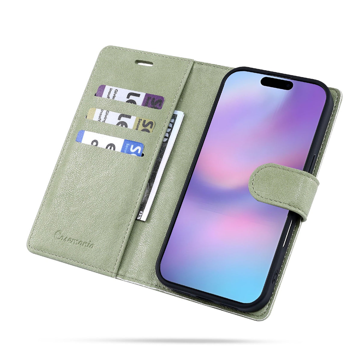 Apple iPhone 18 Pro Max Hoesje - Matcha Green - 2 in 1 Lederlook MagSafe Bookcase