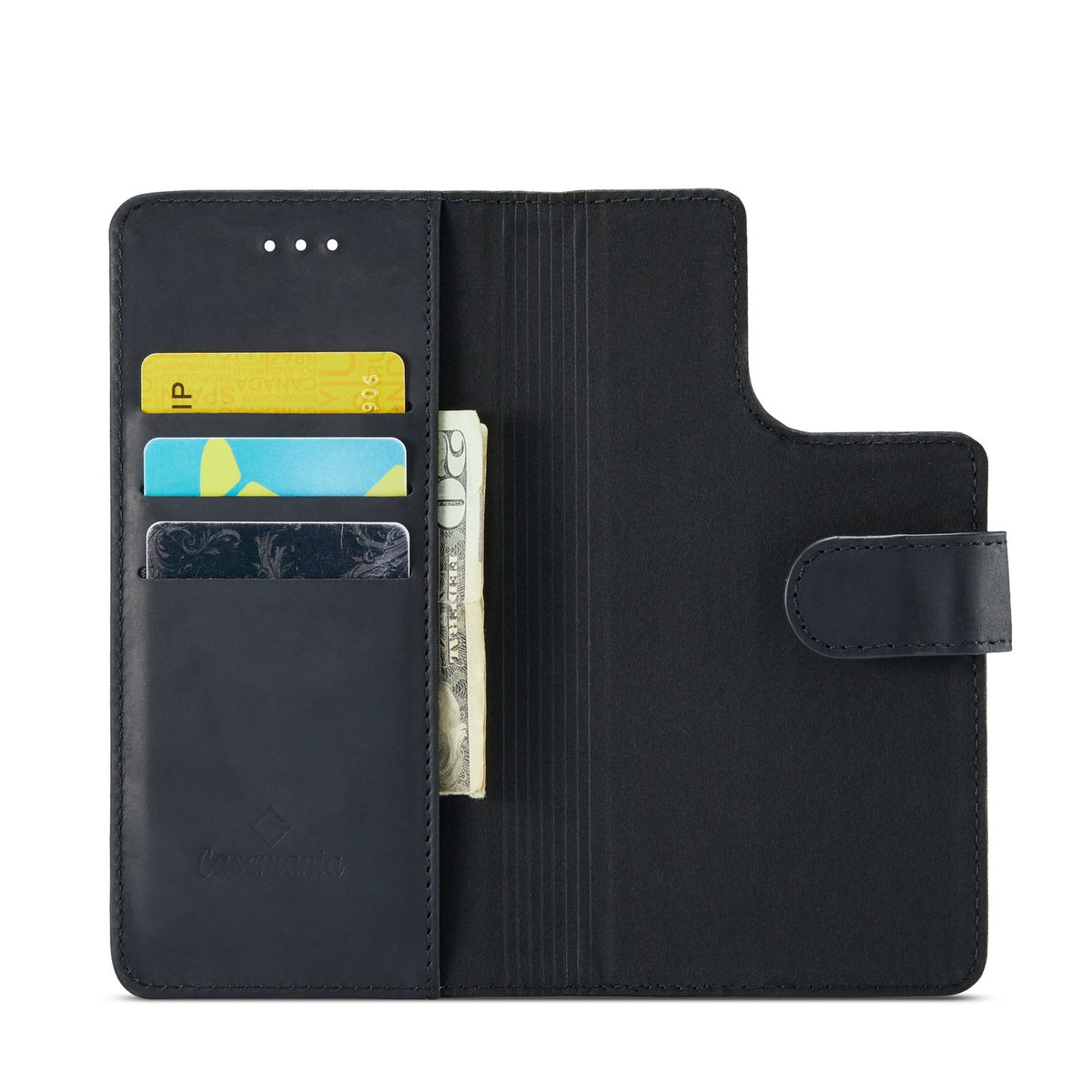 Apple iPhone 15 Pro Case - Charcoal Gray - Genuine Leather 2-in-1 MagSafe Wallet Case