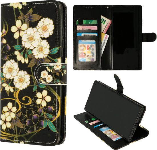 Oppo A96 Hoesje - Wilde Bloemen - Print Bookcase