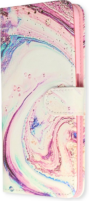 OPPO A16 Hoesje - Marmer Twist - Print Bookcase