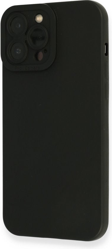 Apple iPhone 13 Pro Hoesje - Zwart - Siliconen Back Cover met Camerabescherming