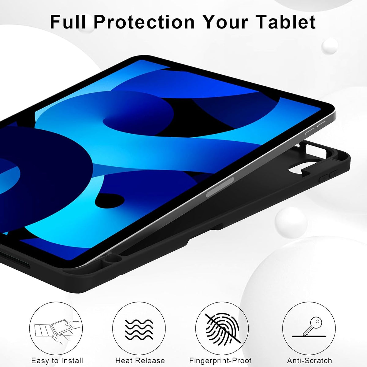 iPad Air 10.9 inch Tablethoes - Zwart - Smart Cover met Pennenhouder