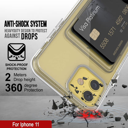 Apple iPhone 11 Hülle - Transparent - Silikon Kartenhalter Backcover