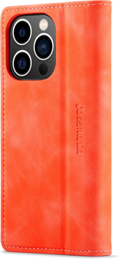 Apple iPhone 14 Pro Hoesje - Topaz Orange - Dunne Bookcase