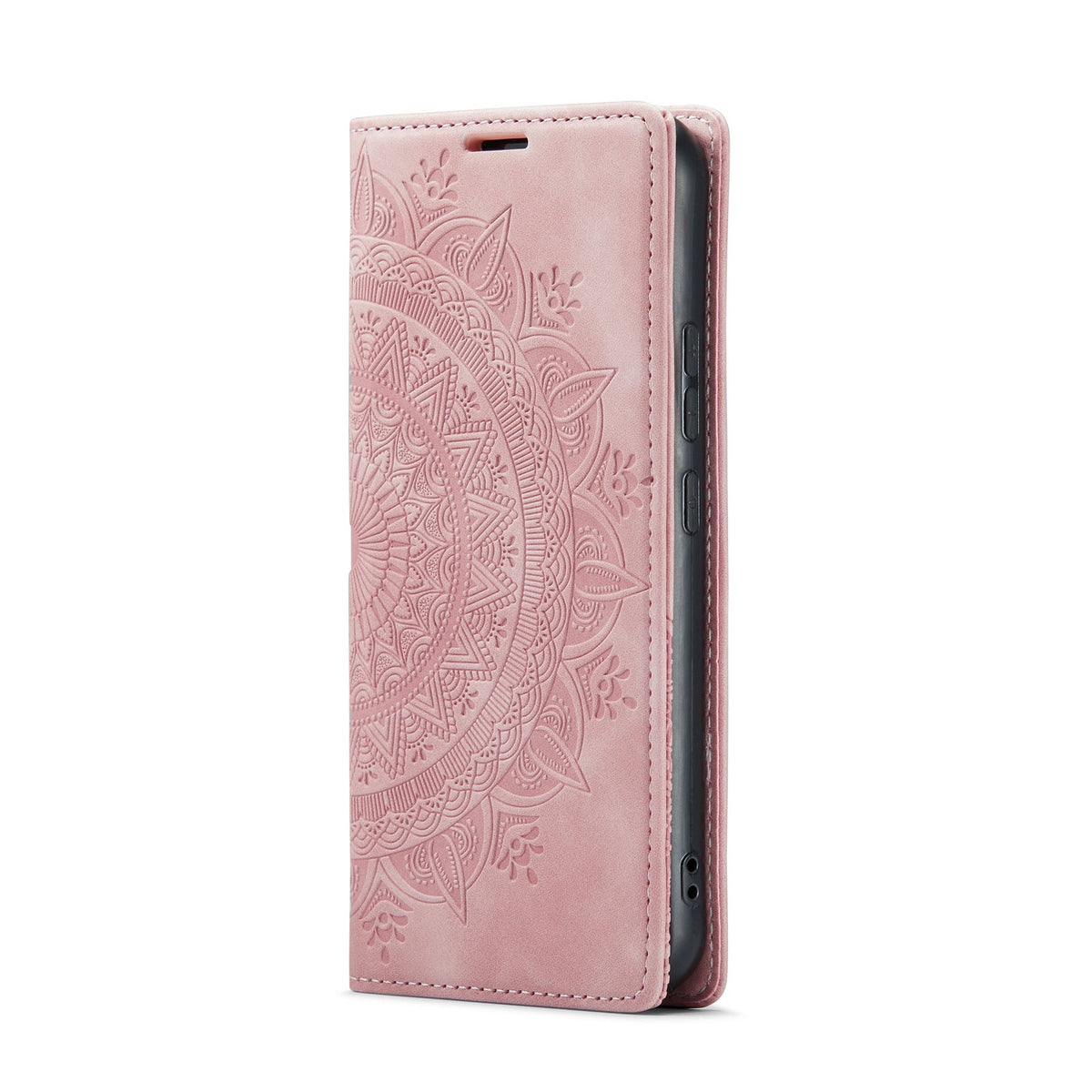 Samsung Galaxy S24 Hoesje - Pale Pink - Mandala Print Dunne Bookcase