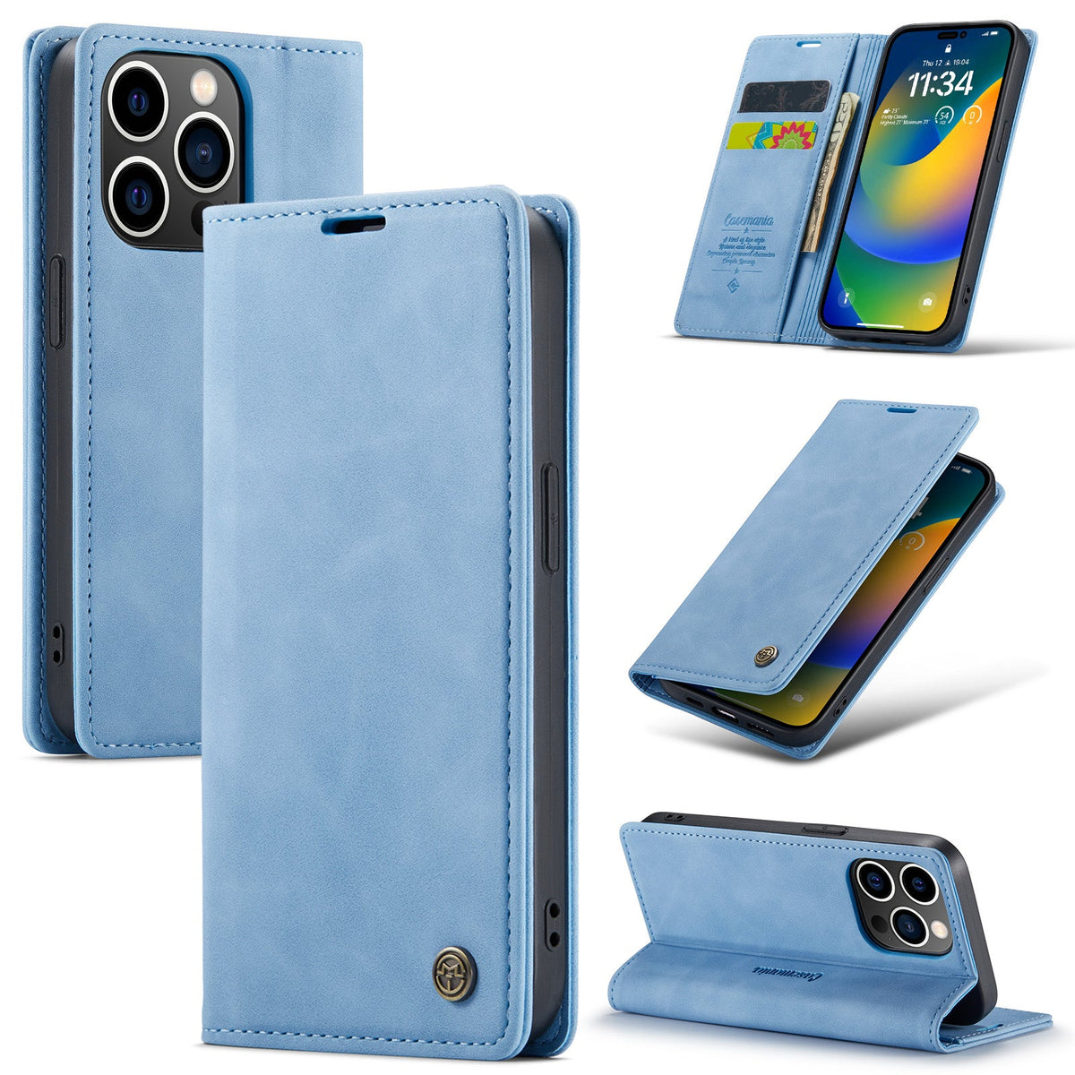 Apple iPhone 15 Pro Max Hoesje - Sky Blauw - Dunne Bookcase