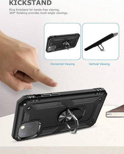 Apple iPhone 11 Pro Hoesje - Zwart - Armor Kickstand Back Cover