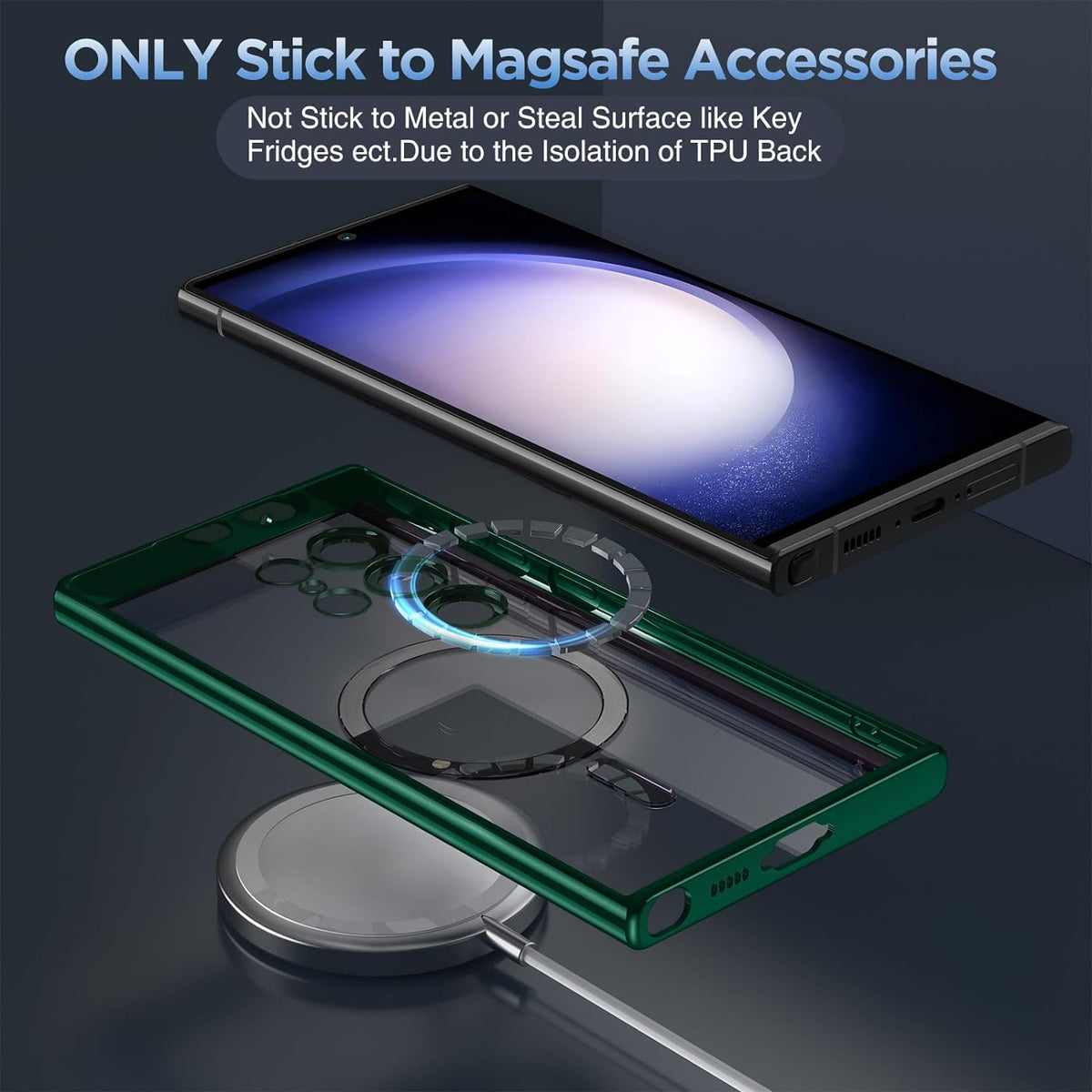 Samsung Galaxy S24 Ultra Case - Green - Silicone MagSafe Back Cover
