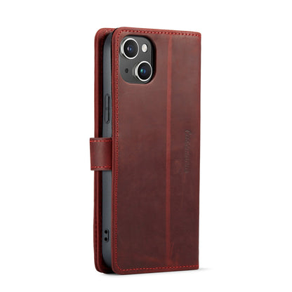 Apple iPhone 14 Plus Hoesje - Rood - Echt Leren Bookcase