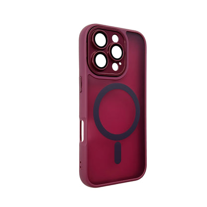 Apple iPhone 16 Pro Hoesje - Bordeaux - Matte Armor MagSafe Back Cover