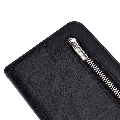 Samsung Galaxy J6+ (2018) Hoesje - Zwart - Luxe Bookcase met Rits