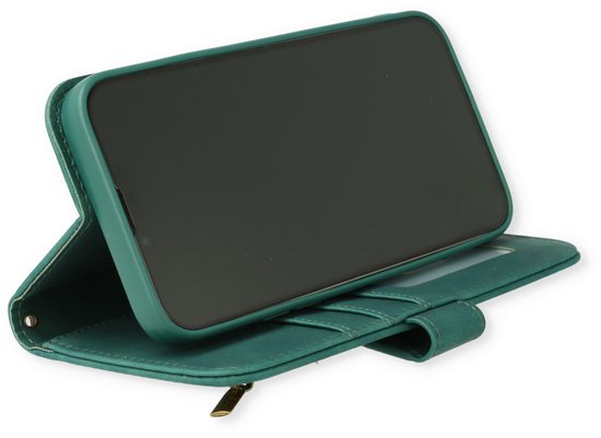 Samsung Galaxy S23 Plus Hoesje - Emerald Green - Luxe Bookcase met Rits