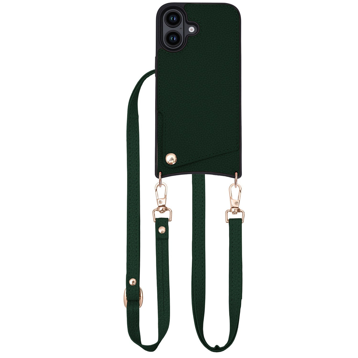 Apple iPhone 16 Pro Max Hülle - Grün - Backcover mit Handschlaufe und Handykette