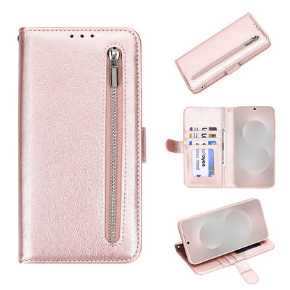 Samsung Galaxy S25 Plus Hoesje - Rosegoud - Luxe Bookcase met Rits