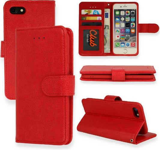 Apple iPhone SE (2020) Hoesje - Rood - Luxe Bookcase