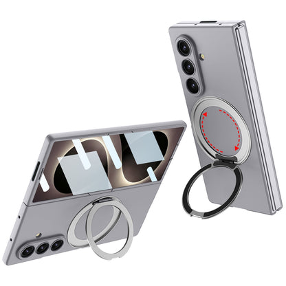 Samsung Galaxy Z Fold8 / Fold 7 Hülle - Grau - Ringhalter Magsafe Cover mit integriertem Displayschutz