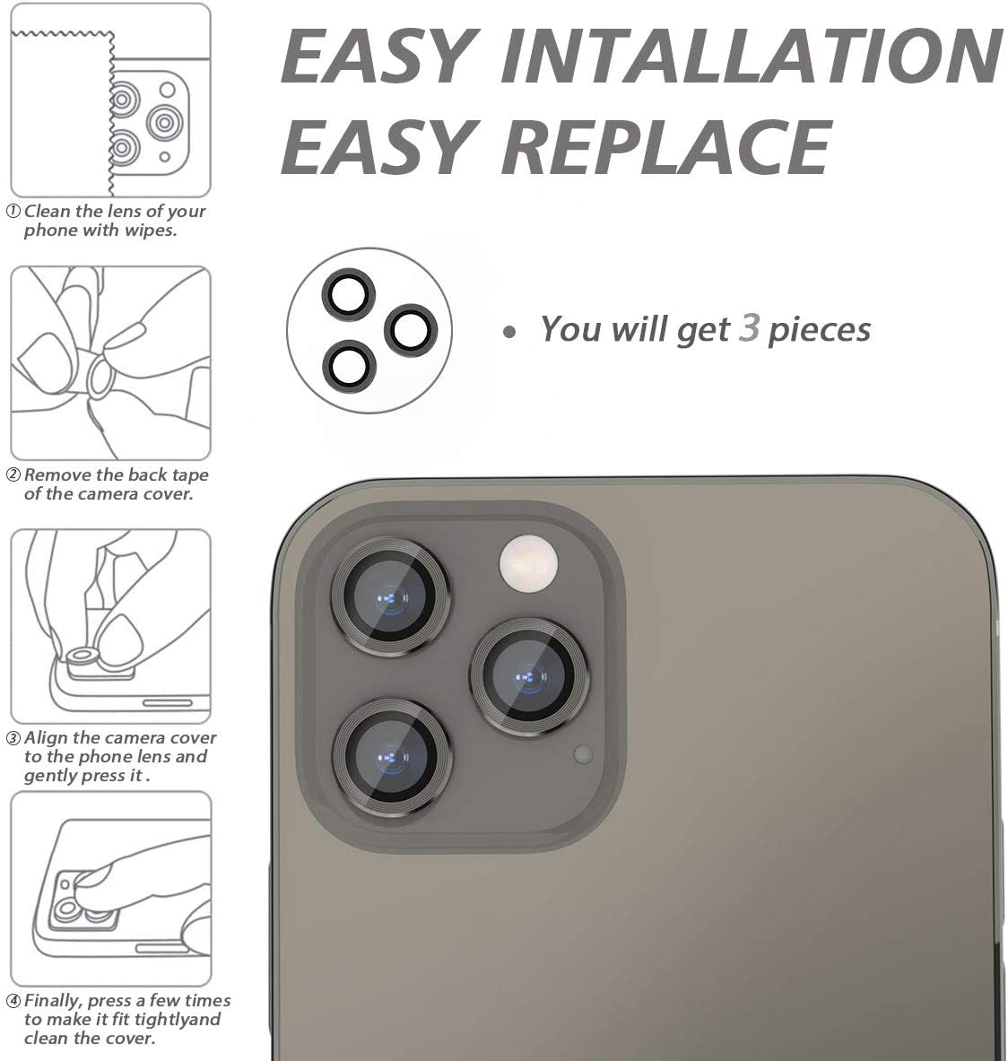 Apple iPhone 12 Pro Lens Protector - 1 Stuk