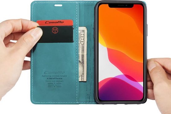 Apple iPhone 11 Hülle - Aqua Blue - Schlanke Klapphülle mit Kartenfach