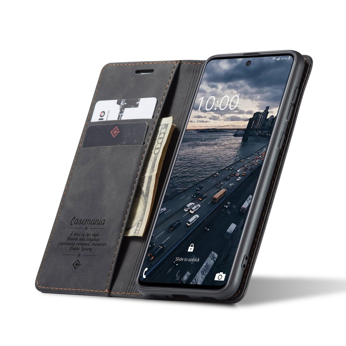 Samsung Galaxy A04s Hoesje - Charcoal Gray - Dunne Bookcase