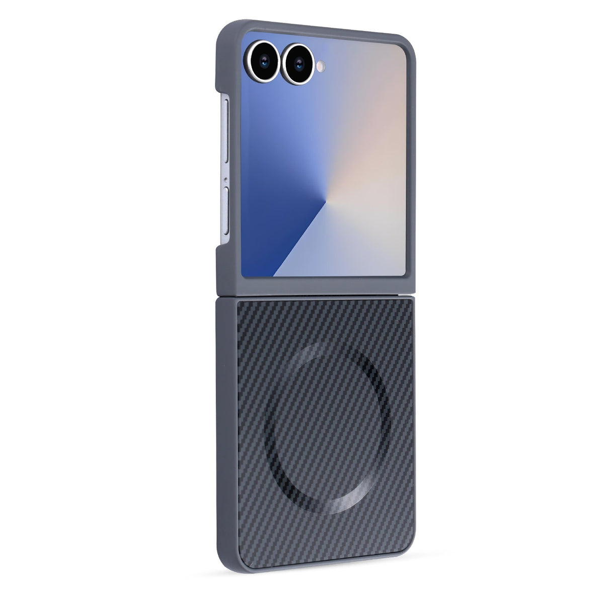 Samsung Galaxy Z Flip 7 Hoesje - Grijs - Carbon MagSafe Back Cover
