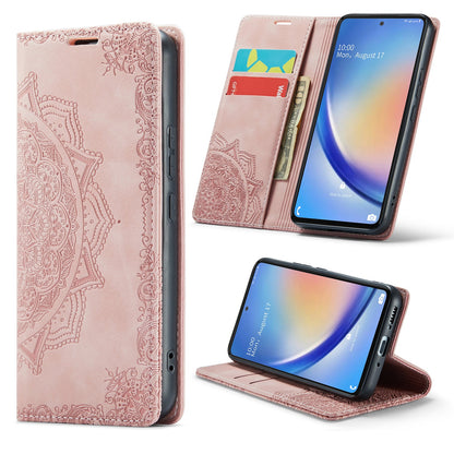 Samsung Galaxy A14 4G Hoesje - Pale Pink - Mandala Dunne Bookcase