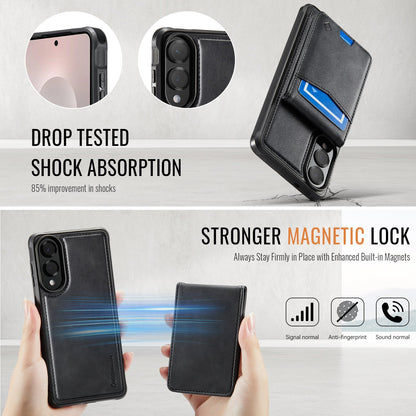 Samsung Galaxy S25 Edge Hoesje - Charcoal Gray - Back Cover met Pasjeshouder