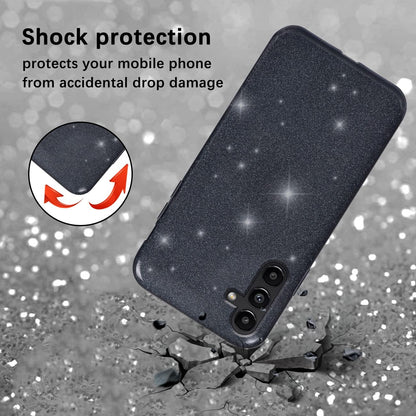 Samsung Galaxy A25 Hoesje - Zwart - Glitter Back Cover