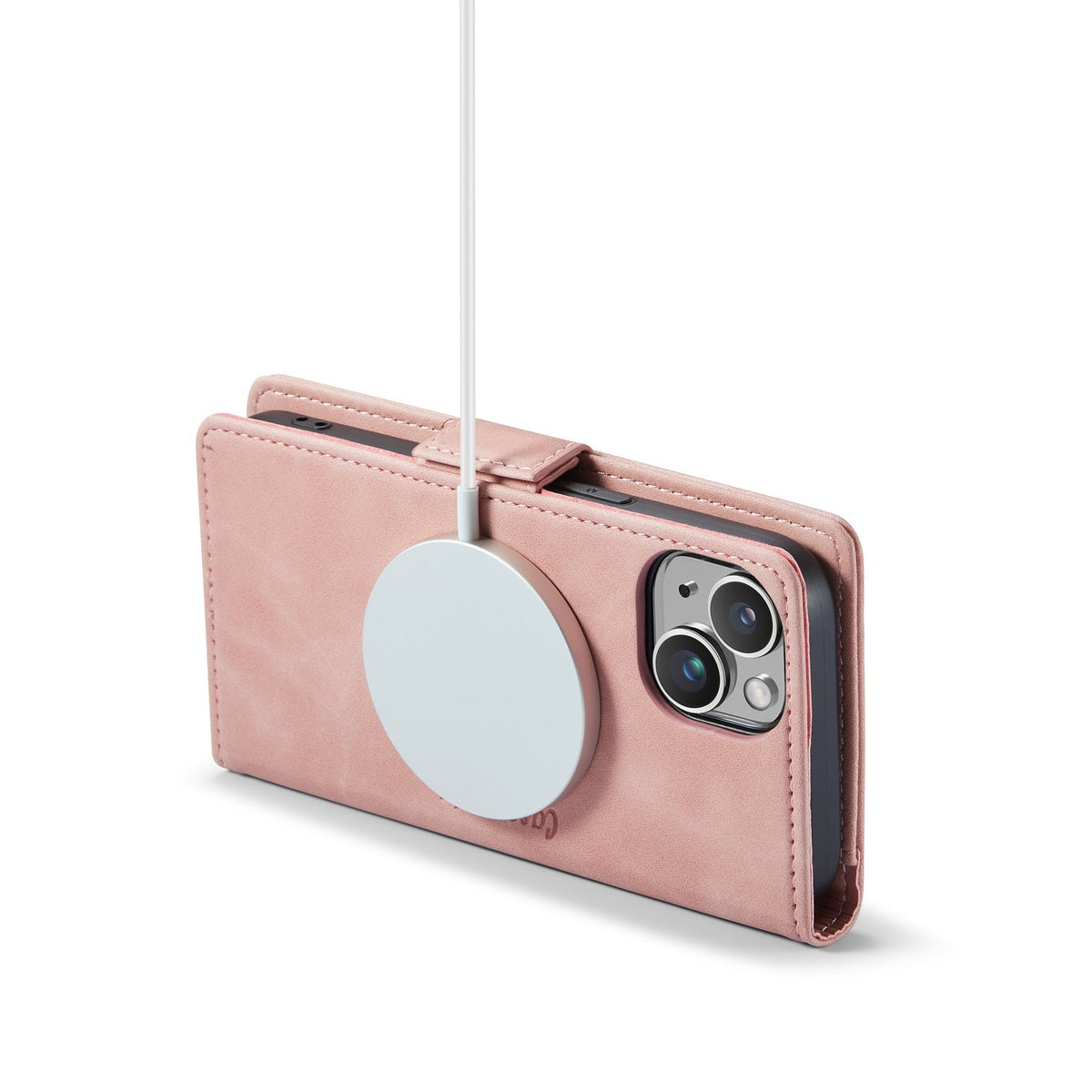 Apple iPhone 15 Plus Hoesje - Pale Pink - Portemonnee MagSafe Bookcase