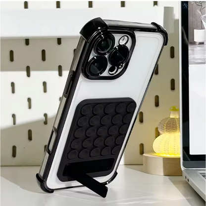Casemania Siliconen Zuignap Sticker met Kickstand - Roze - 2 Stuks