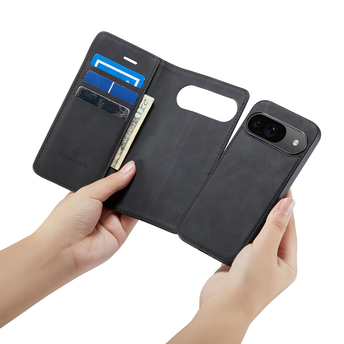 Google Pixel 9 Case - Charcoal Gray - 2-in-1 Wallet Case