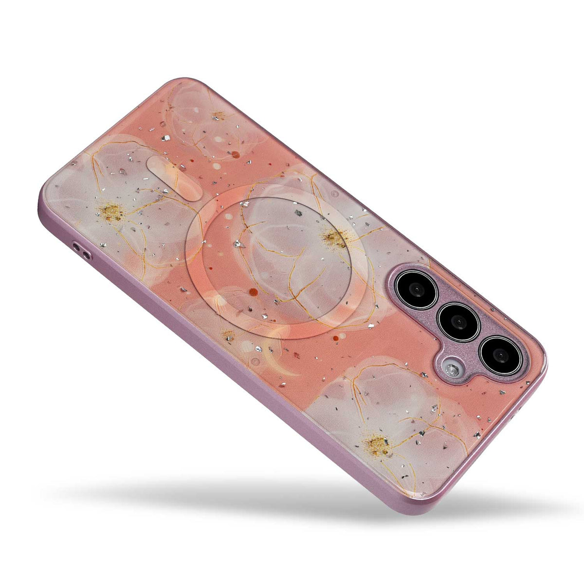 Samsung Galaxy S24 Hülle - Rosa - Silikon Marmor MagSafe Backcover