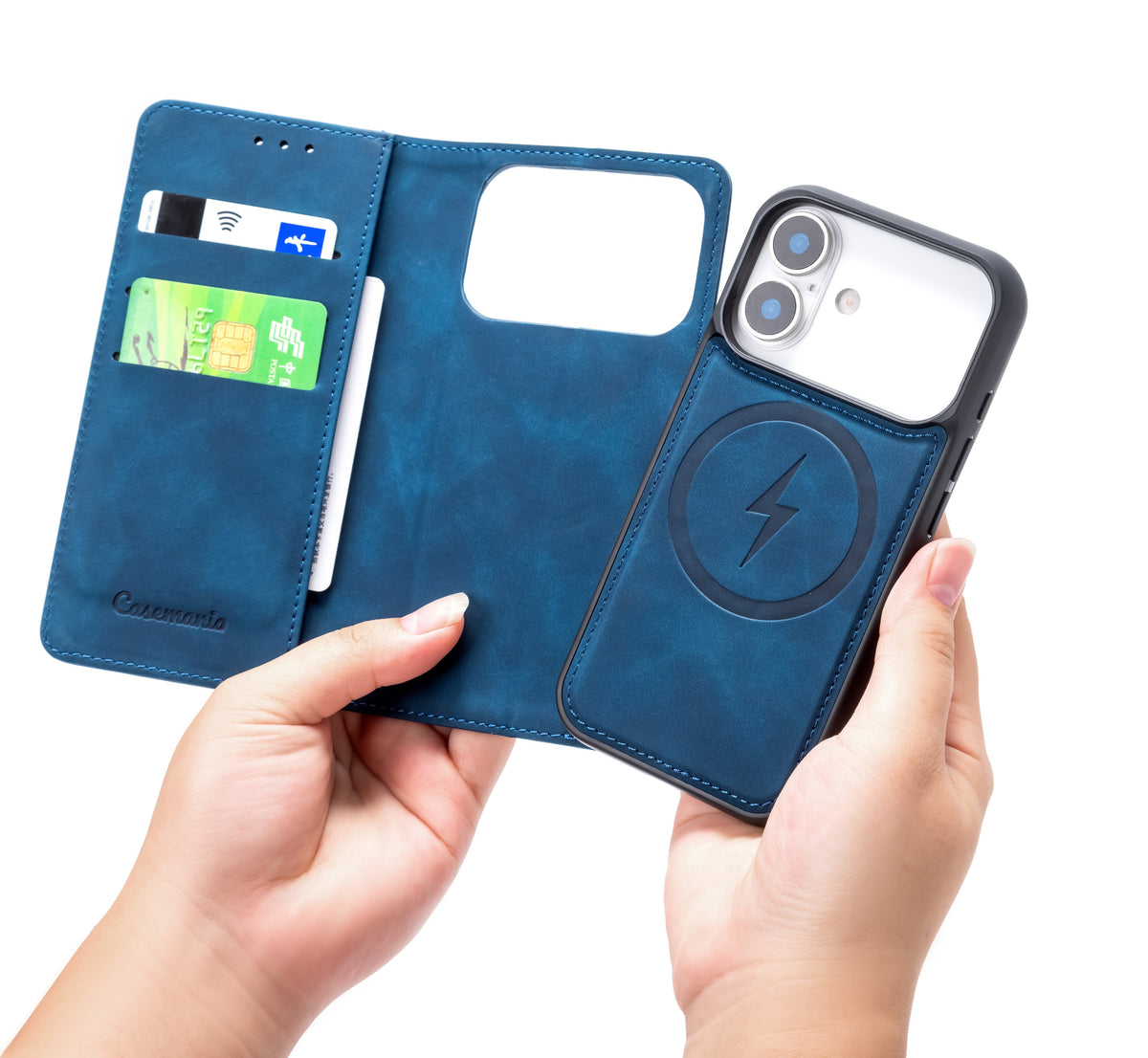 Apple iPhone 18 Pro Max Hoesje - Navy Blue - 2 in 1 MagSafe Bookcase
